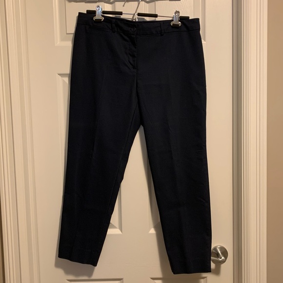 Cleo - Navy Coloured Cropped Dress Pants - Picture 2 of 5